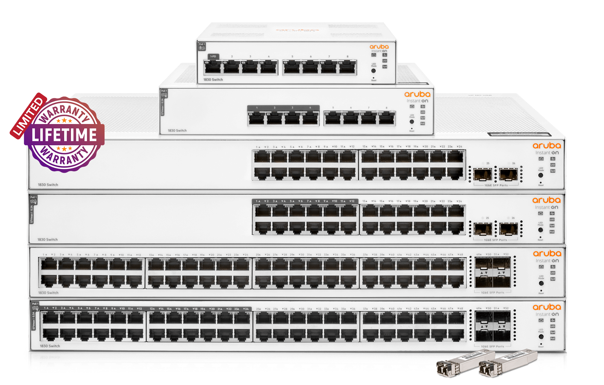 HPE Networking Instant On 1830 24 port Gb 12 port POE 195W Switch | ARU-IO-SW183024G-195W
